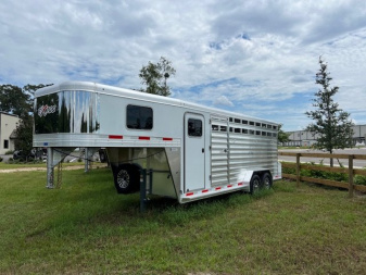 New 2025 Exiss Trailers 20' stock combo 7' wide w/dressing room Stock / Stock Combo Trailer