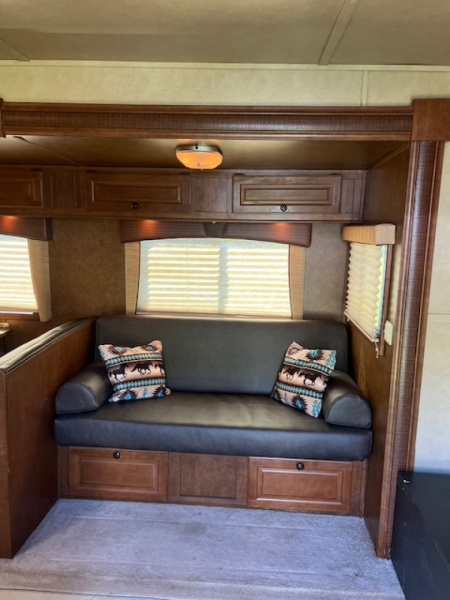 Used 2014 Bison Trailers 8' wide 3 horse Stratus w/16' lq superslide Horse Trailer