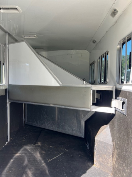 Used 2014 Bison Trailers 8' wide 3 horse Stratus w/16' lq superslide Horse Trailer