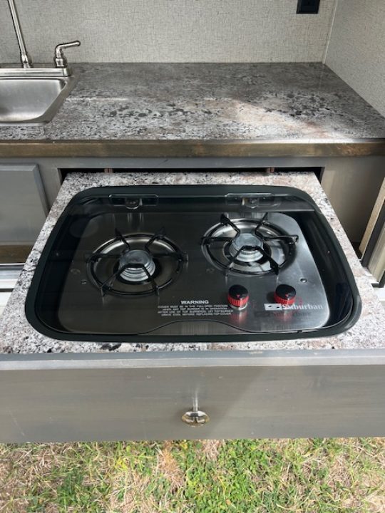 Used 2024 Merhow Trailers 8' wide 15' lq w/ outside kitchen midtack and gen Stock / Stock Combo Trailer