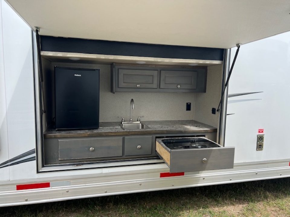 Used 2024 Merhow Trailers 8' wide 15' lq w/ outside kitchen midtack and gen Stock / Stock Combo Trailer
