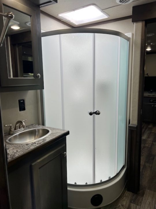 Used 2024 Merhow Trailers 8' wide 15' lq w/ outside kitchen midtack and gen Stock / Stock Combo Trailer