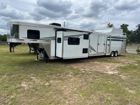Used 2024 Merhow Trailers 8' wide 15' lq w/ outside kitchen midtack and gen Stock / Stock Combo Trailer