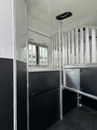 New 2024 Merhow Trailers 8' wide 3 horse w/ 18' living quarters superslide dual aisle Horse Trailer