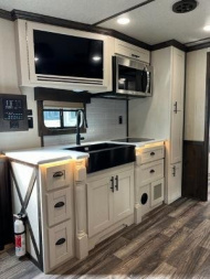 New 2025 Merhow Trailers 8' wide 4 horse w/16' Farmhouse living quarters Horse Trailer5
