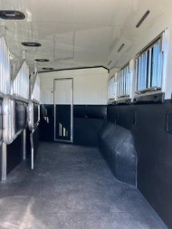 New 2025 Merhow Trailers 8' wide 4 horse w/16' Farmhouse living quarters Horse Trailer5