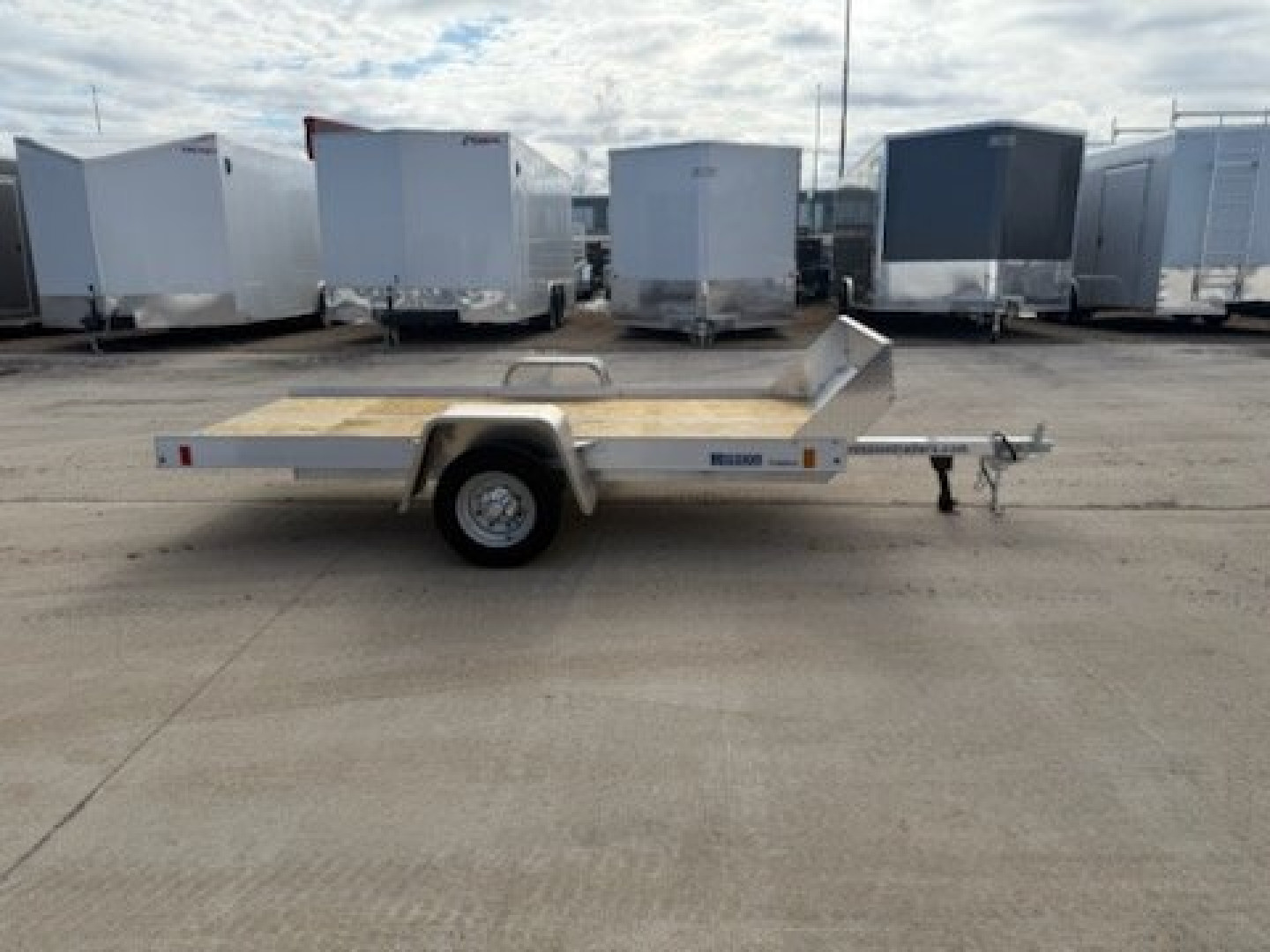 Used 2023 Mission Aluminum 52"X10' Open Tilt Snow Trailer