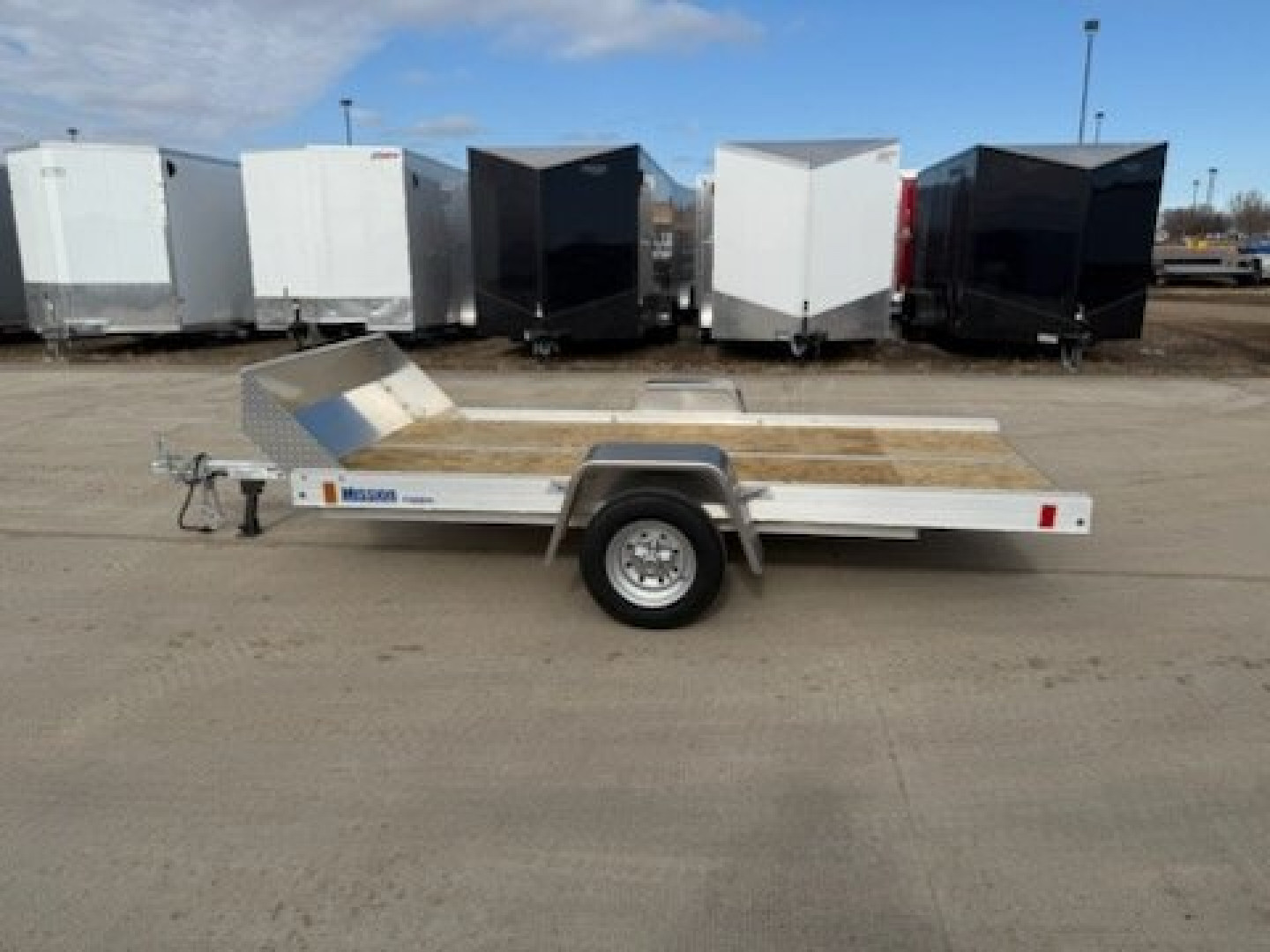 Used 2023 Mission Aluminum 52"X10' Open Tilt Snow Trailer