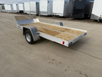 Used 2023 Mission Aluminum 52"X10' Open Tilt Snow Trailer