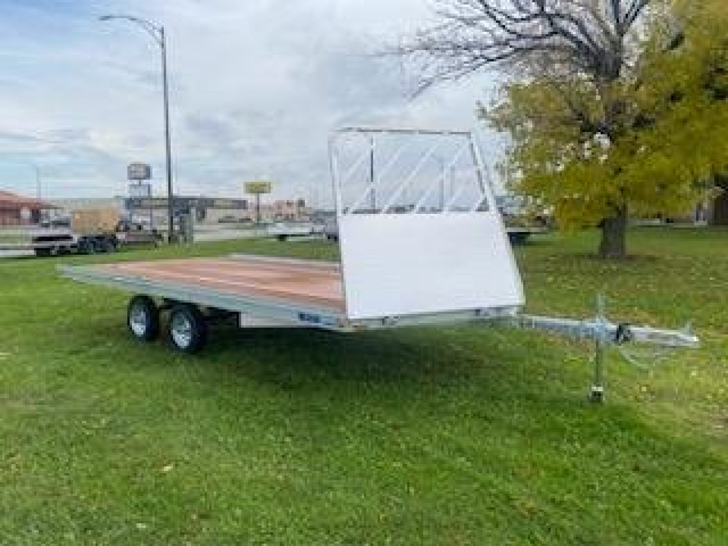 New 2025 Mission 101"X18' Snowmobile Trailer with front Drive Off Salt Sheild and Rear Ramp