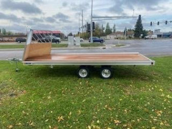 New 2025 Mission 101"X18' Snowmobile Trailer with front Drive Off Salt Sheild and Rear Ramp