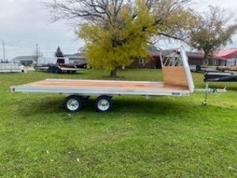 New 2025 Mission 101"X18' Snowmobile Trailer with front Drive Off Salt Sheild and Rear Ramp