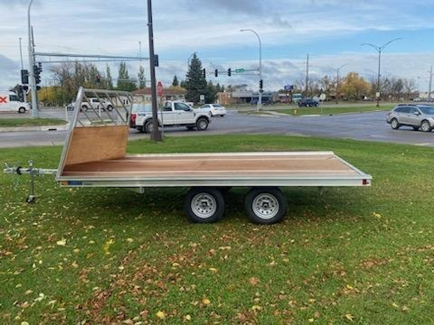 New 2025 Mission 101"X14' Snowmobile Trailer with Drive off Salt Sheild and Rear Ramp