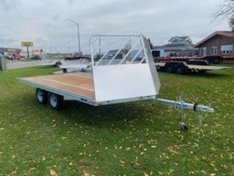 New 2025 Mission 101"X14' Snowmobile Trailer with Drive off Salt Sheild and Rear Ramp