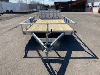 New 2024 MISSION 80"X14' Utility Trailer with Bi-Fold Ramp & AVT Side Ramps