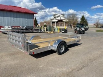 New 2024 MISSION 80"X14' Utility Trailer with Bi-Fold Ramp & AVT Side Ramps