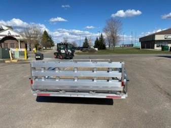 New 2024 MISSION 80"X14' Utility Trailer with Bi-Fold Ramp & AVT Side Ramps