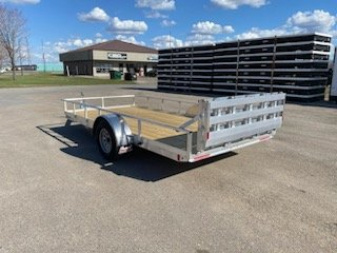 New 2024 MISSION 80"X14' Utility Trailer with Bi-Fold Ramp & AVT Side Ramps