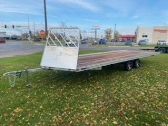 New 2024 Mission 101 X24' Snowmobile Trailer with front Drive Off Salt Sheild and Rear Ramp