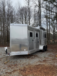 Used 2025 4-STAR 2 Horse Straight Load Side Ramp Bumper Pull Horse Trailer 8' Tall