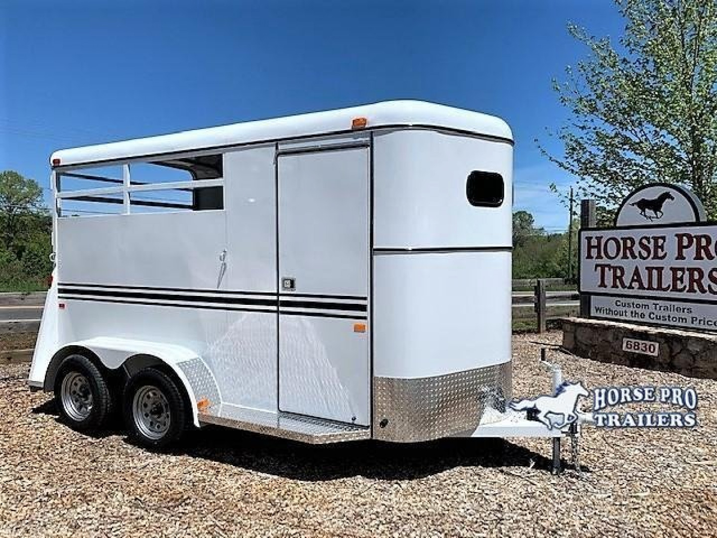 New 2025 BEE 2 Horse Slant Load w/Drops Bumper pull Horse trailer