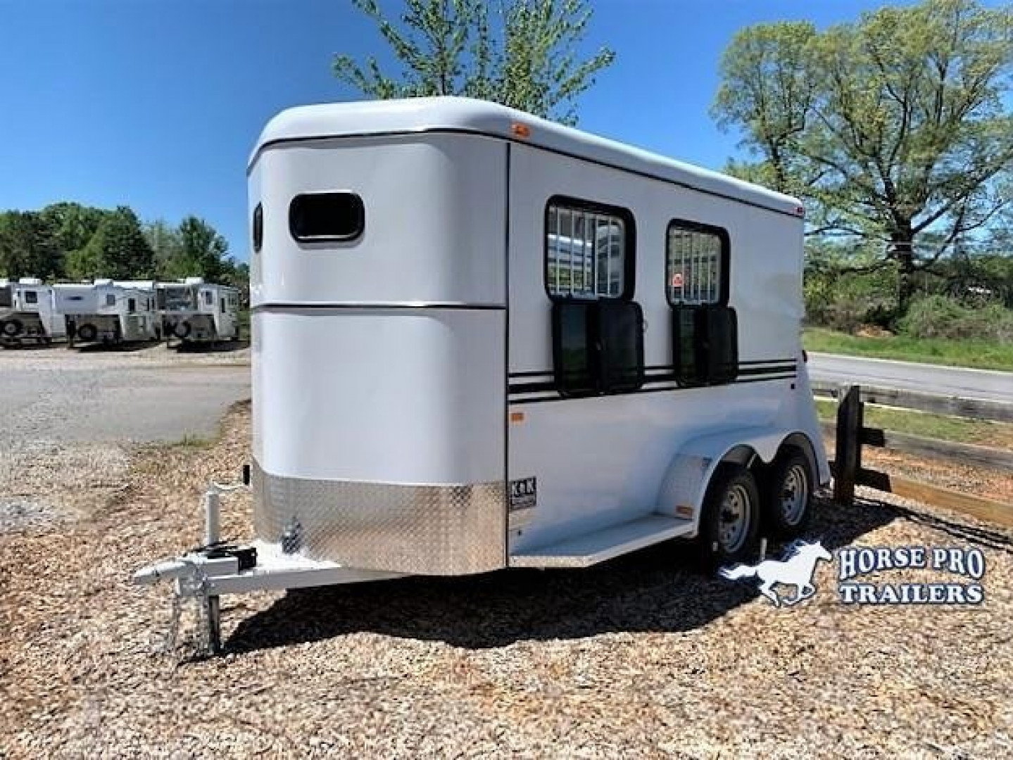 New 2025 BEE 2 Horse Slant Load w/Drops Bumper pull Horse trailer