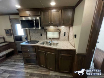 New 2023 Merhow Trailers 3 Horse 14' Living Quarters Slideout Horse Trailer