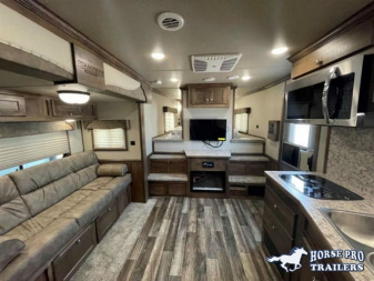 New 2023 Merhow Trailers 3 Horse 14' Living Quarters Slideout Horse Trailer
