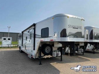 New 2023 Merhow Trailers 3 Horse 14' Living Quarters Slideout Horse Trailer