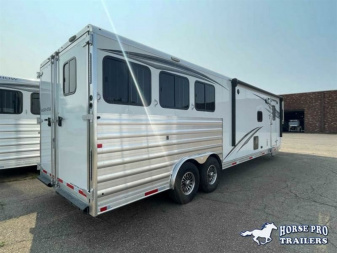 New 2023 Merhow Trailers 3 Horse 14' Living Quarters Slideout Horse Trailer