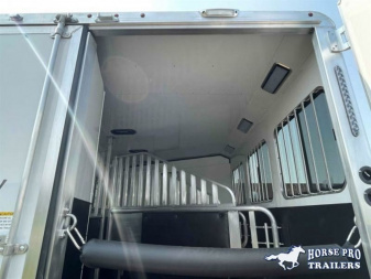New 2023 Merhow Trailers 3 Horse 14' Living Quarters Slideout Horse Trailer