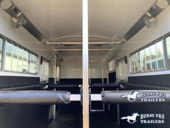 New 2026 4-Star Trailers Straight Load 2 Horse Side Ramp Gooseneck 6'10" width Horse Trailer