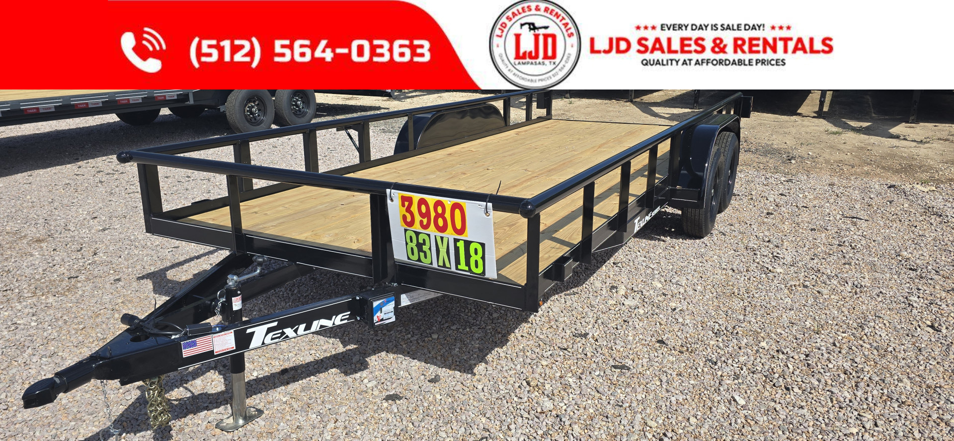 New 2025 Texline - Pipe Top Utility Trailer 83" x 18'