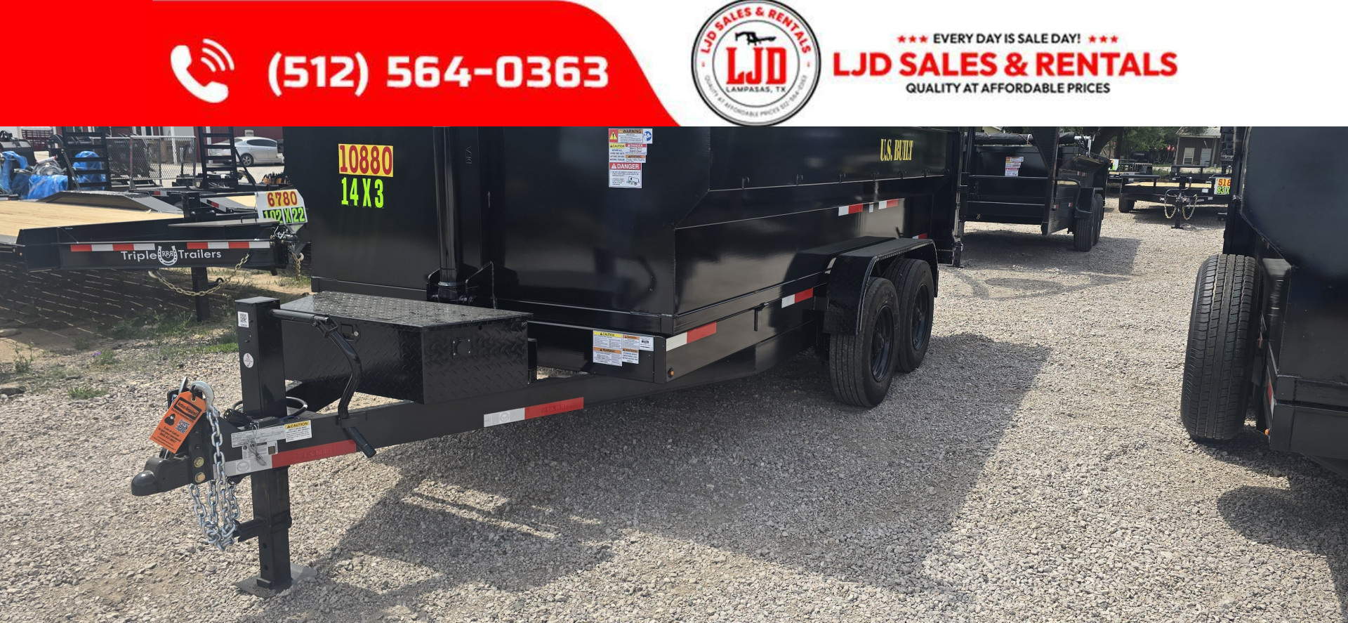 New 2025 US Built - Dump Trailer 14 x 3 - 20K GVWR - 18 Ply Tires