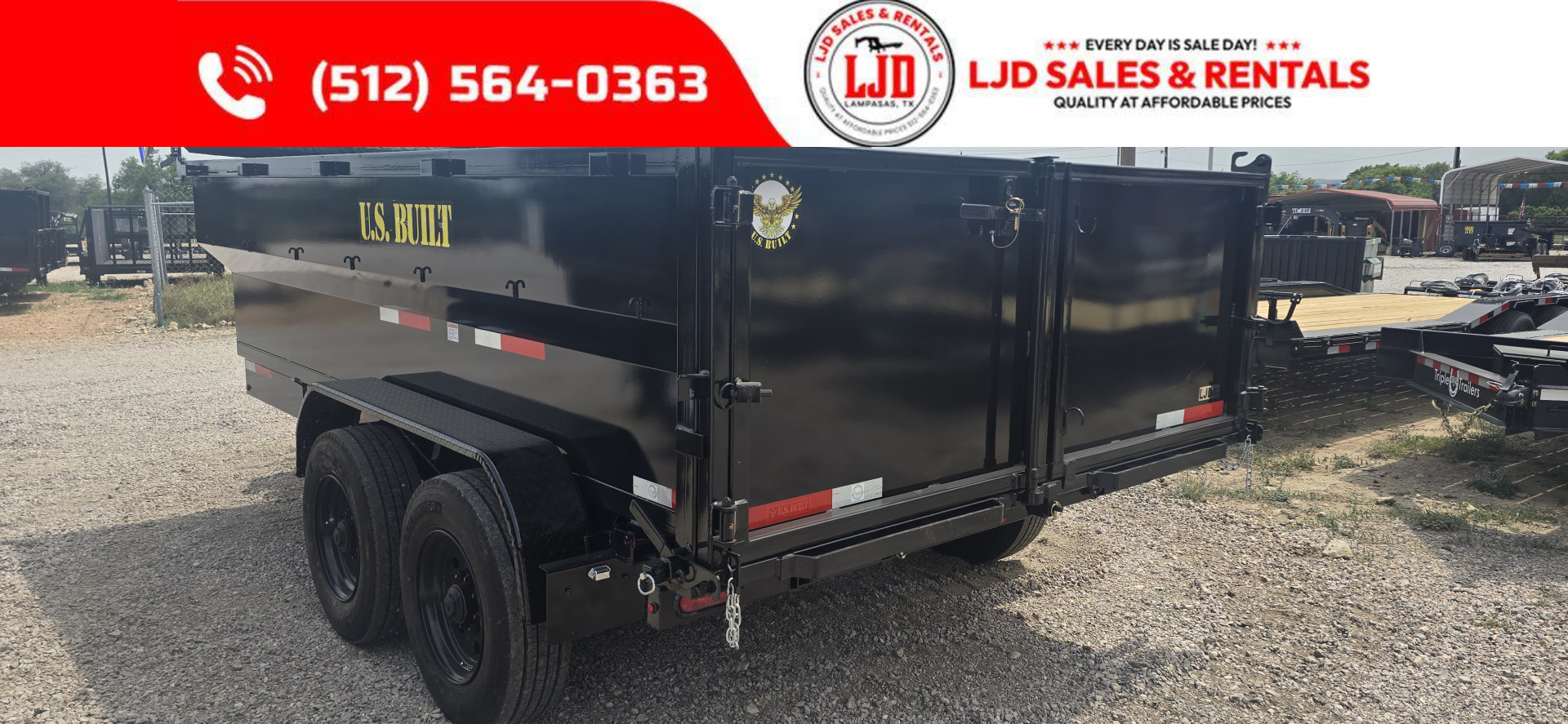 New 2025 US Built - Dump Trailer 14 x 3 - 20K GVWR - 18 Ply Tires