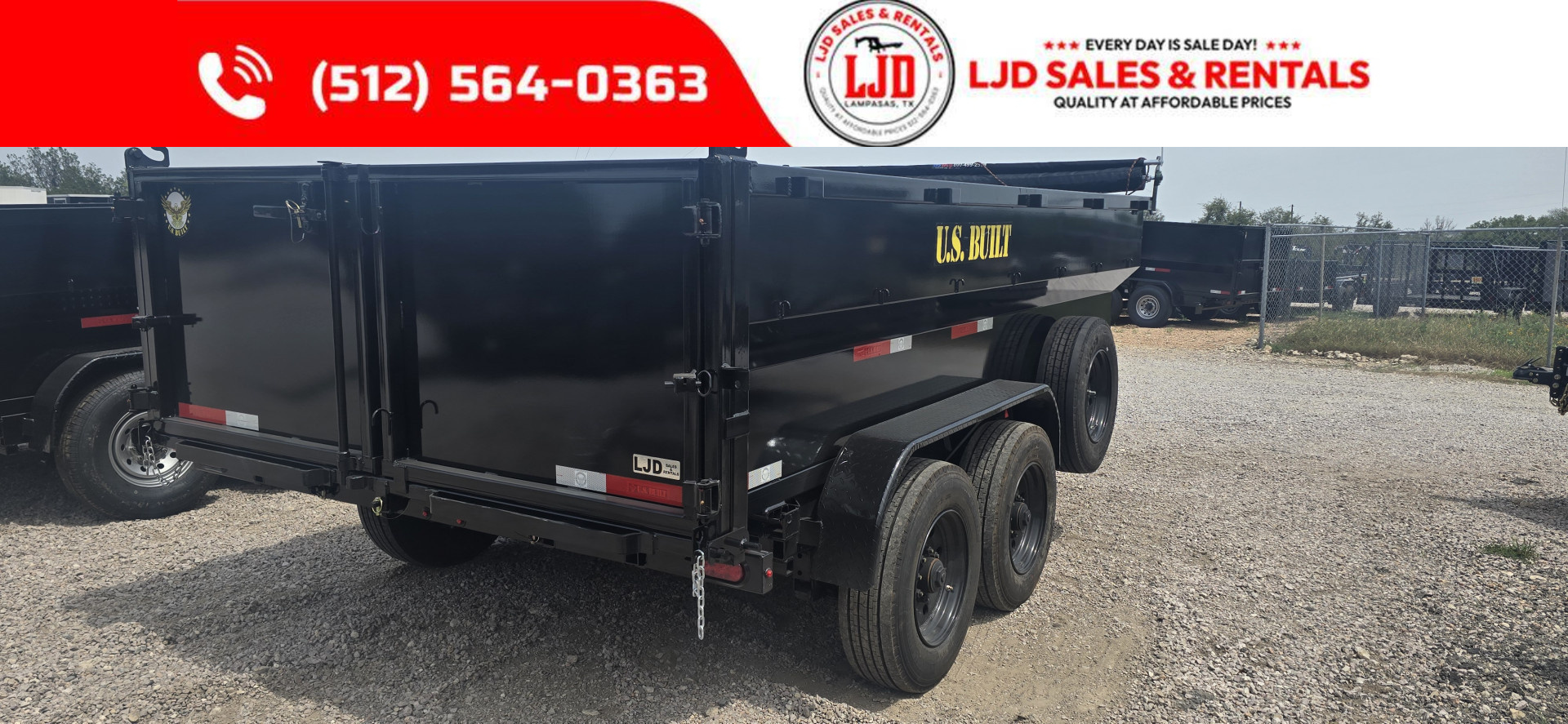 New 2025 US Built - Dump Trailer 14 x 3 - 20K GVWR - 18 Ply Tires