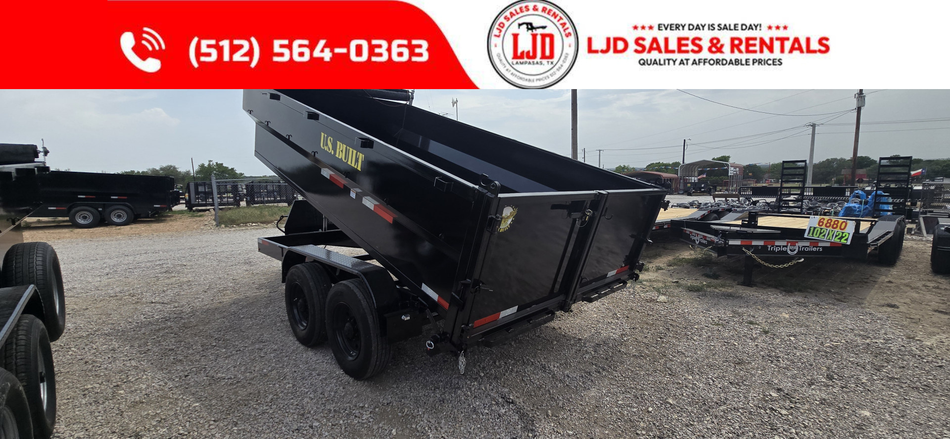 New 2025 US Built - Dump Trailer 14 x 3 - 20K GVWR - 18 Ply Tires