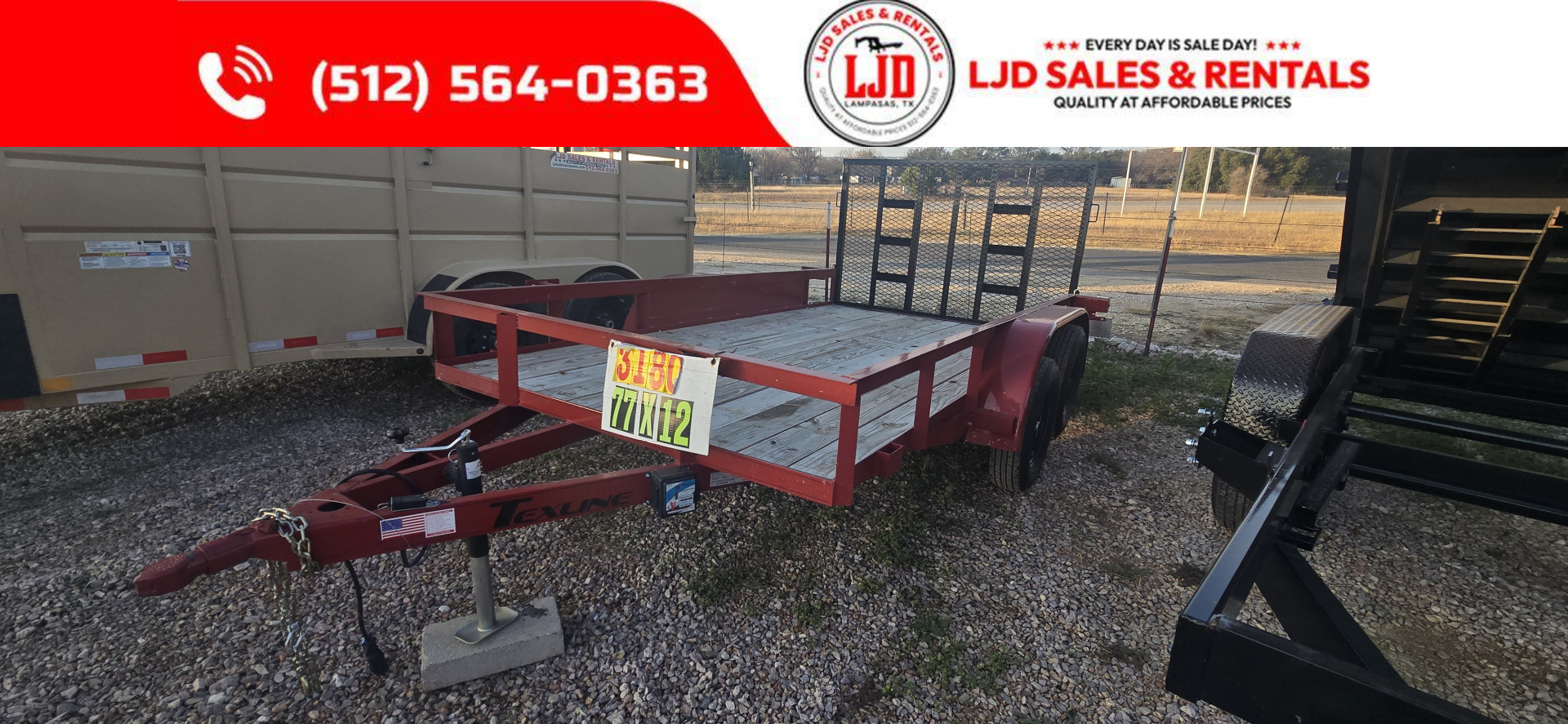New 2025 Texline - 77' X 12' Utility Trailer = Demo Save $$$$