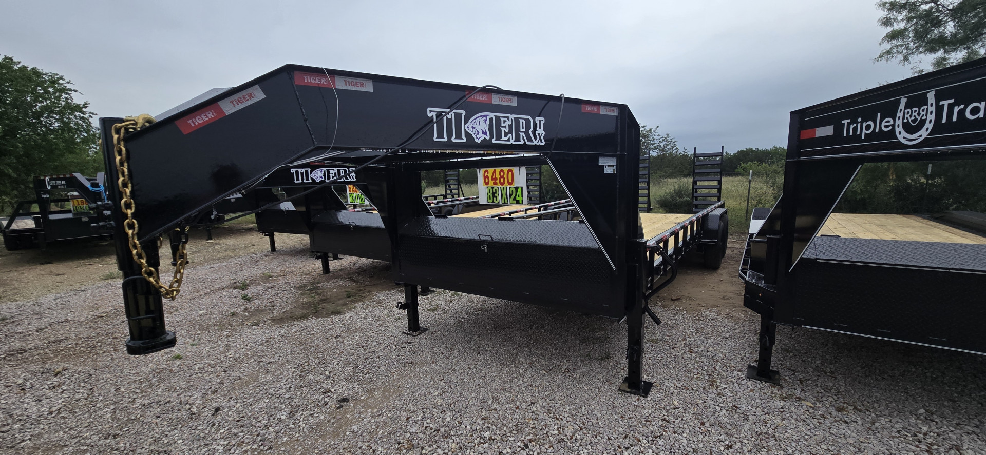 New 2025 Tiger Trailers - Gooseneck Lowboy - 83 x 24 - Flatbed Trailer