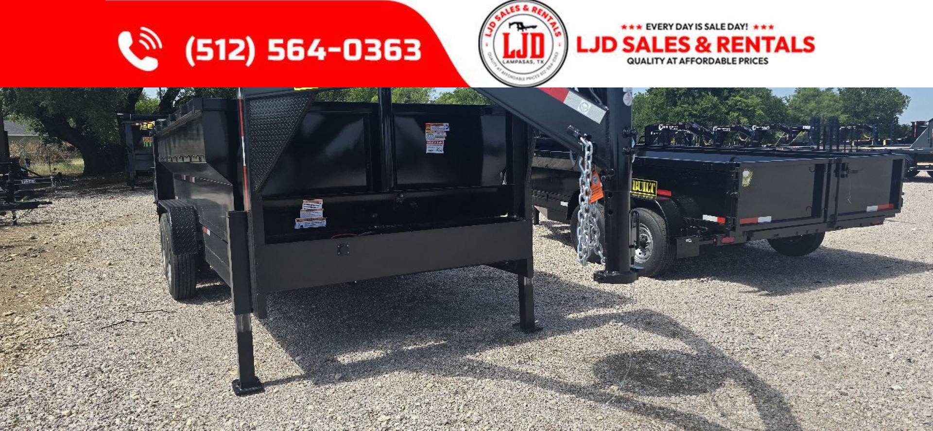 New 2025 US Built Gooseneck Dump Trailer 20K GVWR 16" X 3'