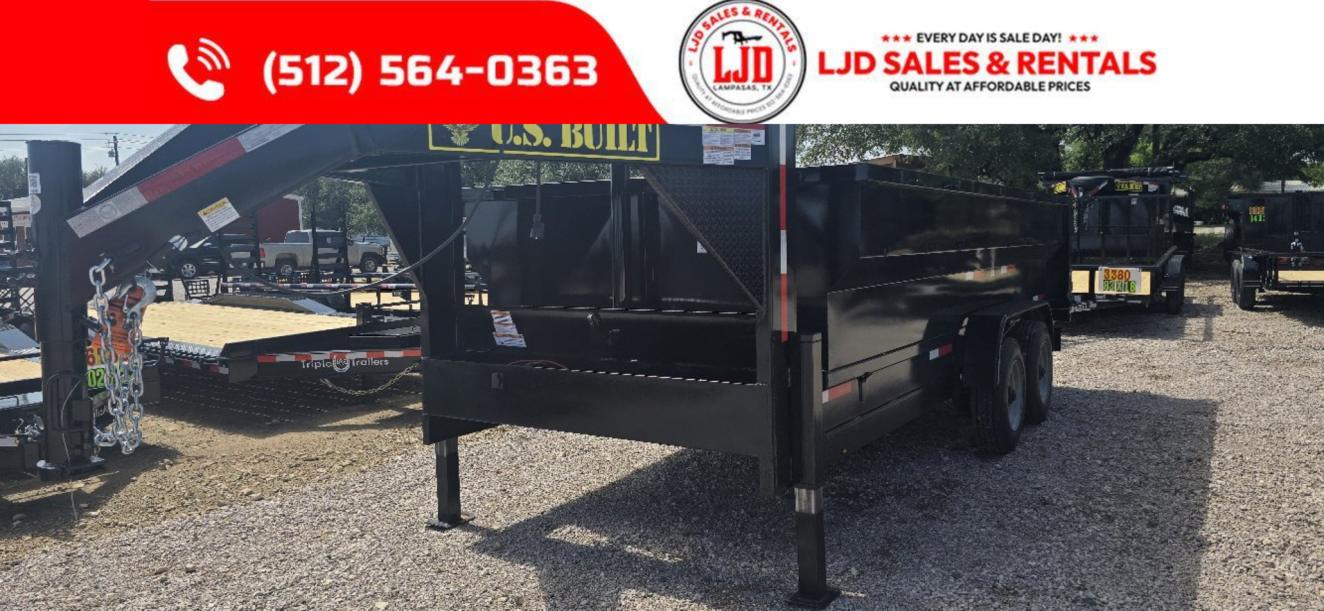 New 2025 US Built Gooseneck Dump Trailer 20K GVWR 16" X 3'