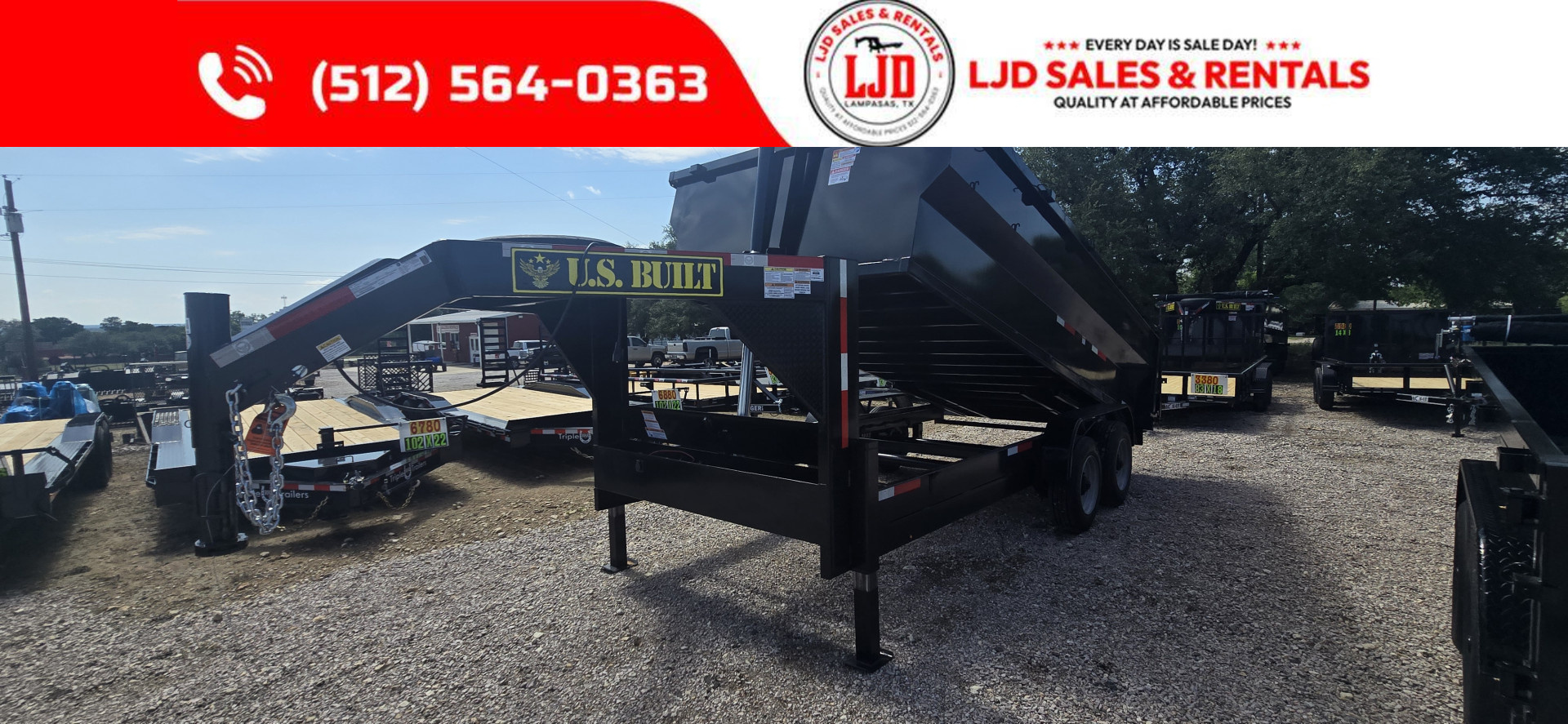 New 2025 US Built Gooseneck Dump Trailer 20K GVWR 16" X 3'