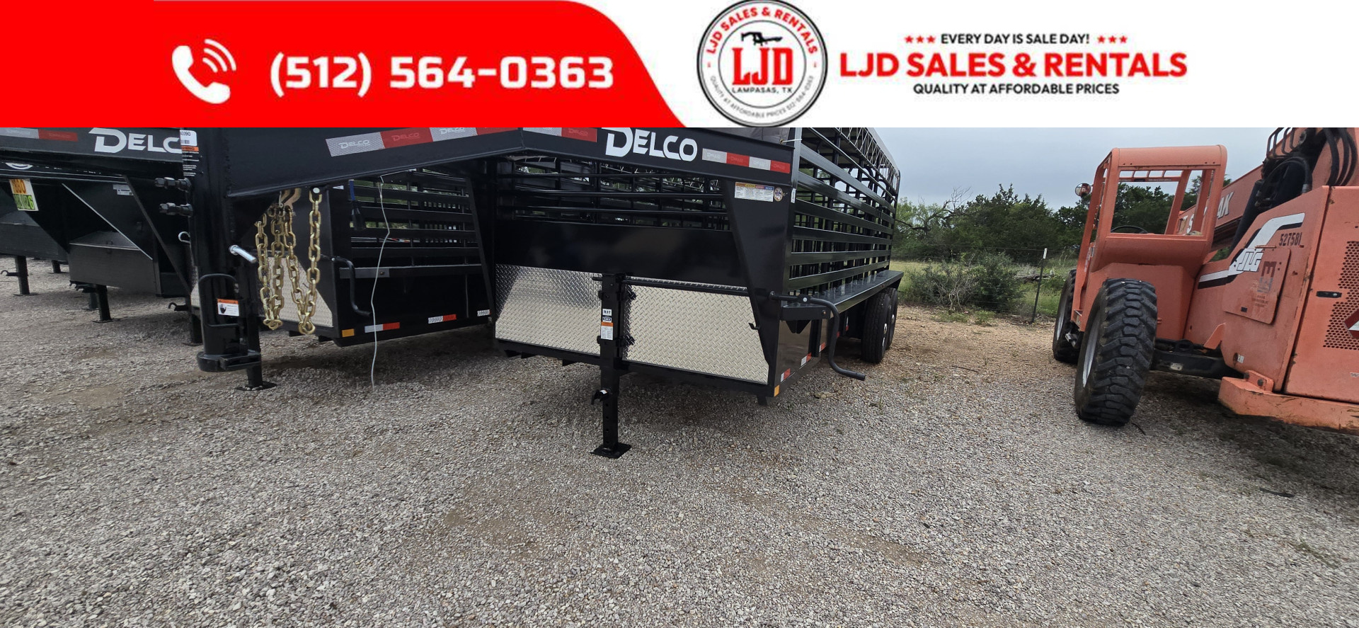 New 2025 Delco - Gooseneck Livestock Trailer- 6'8"X 20' - 14 Ply Tires