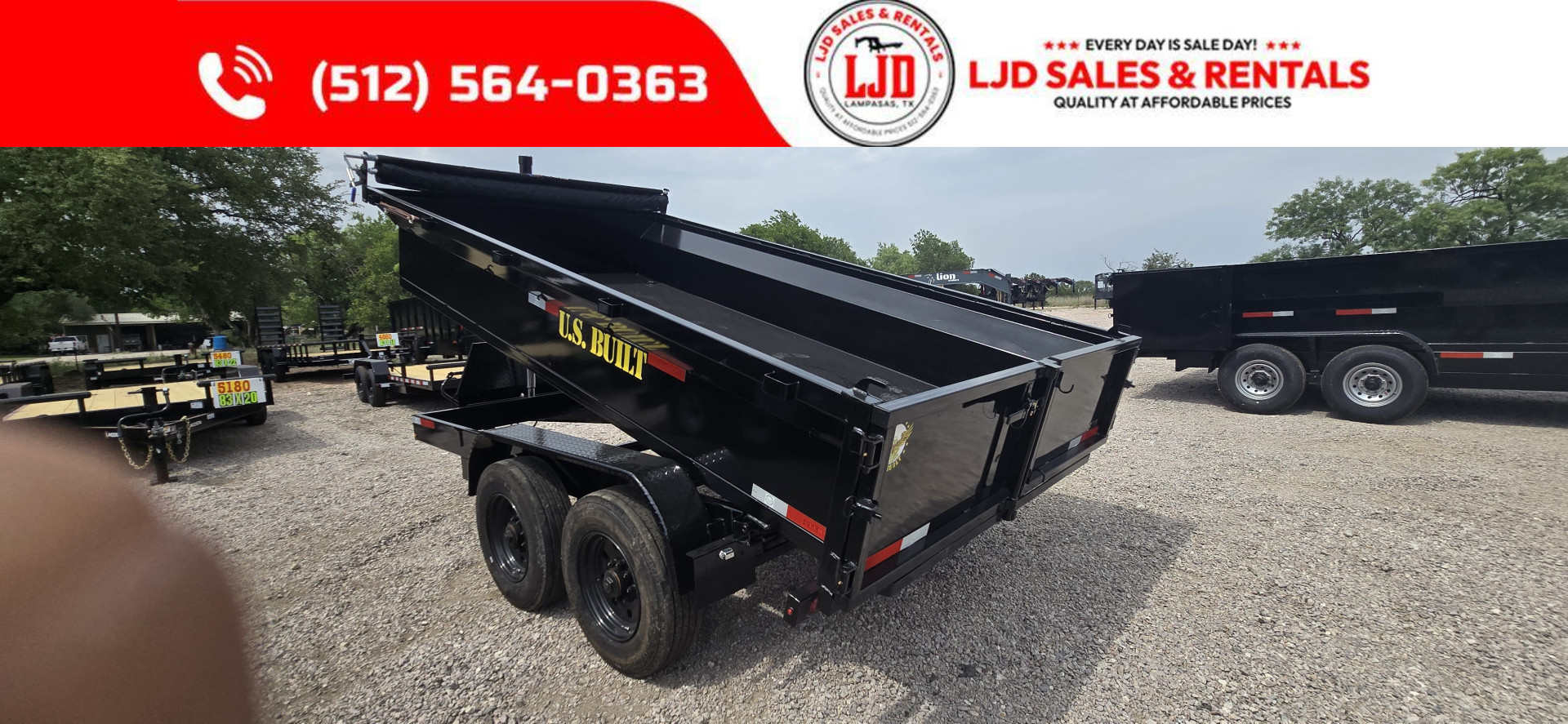 New 2025 US Built - Dump Trailer 14'x2' - 20K GVWR - Tarp - 18 Ply Tires - Tarp - Spare