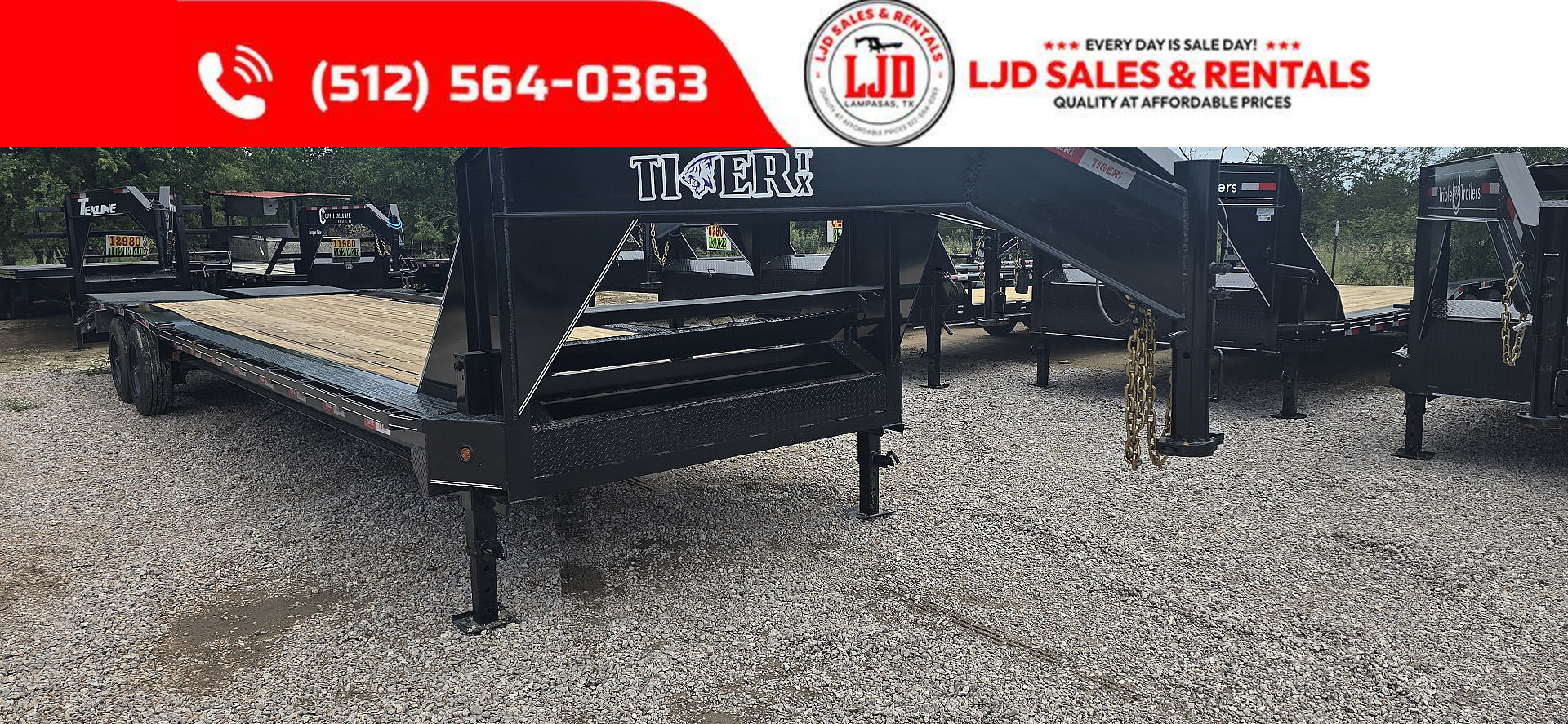 New 2025 Tiger - Gooseneck Drive Over Trailer 32' - 16K GVWR