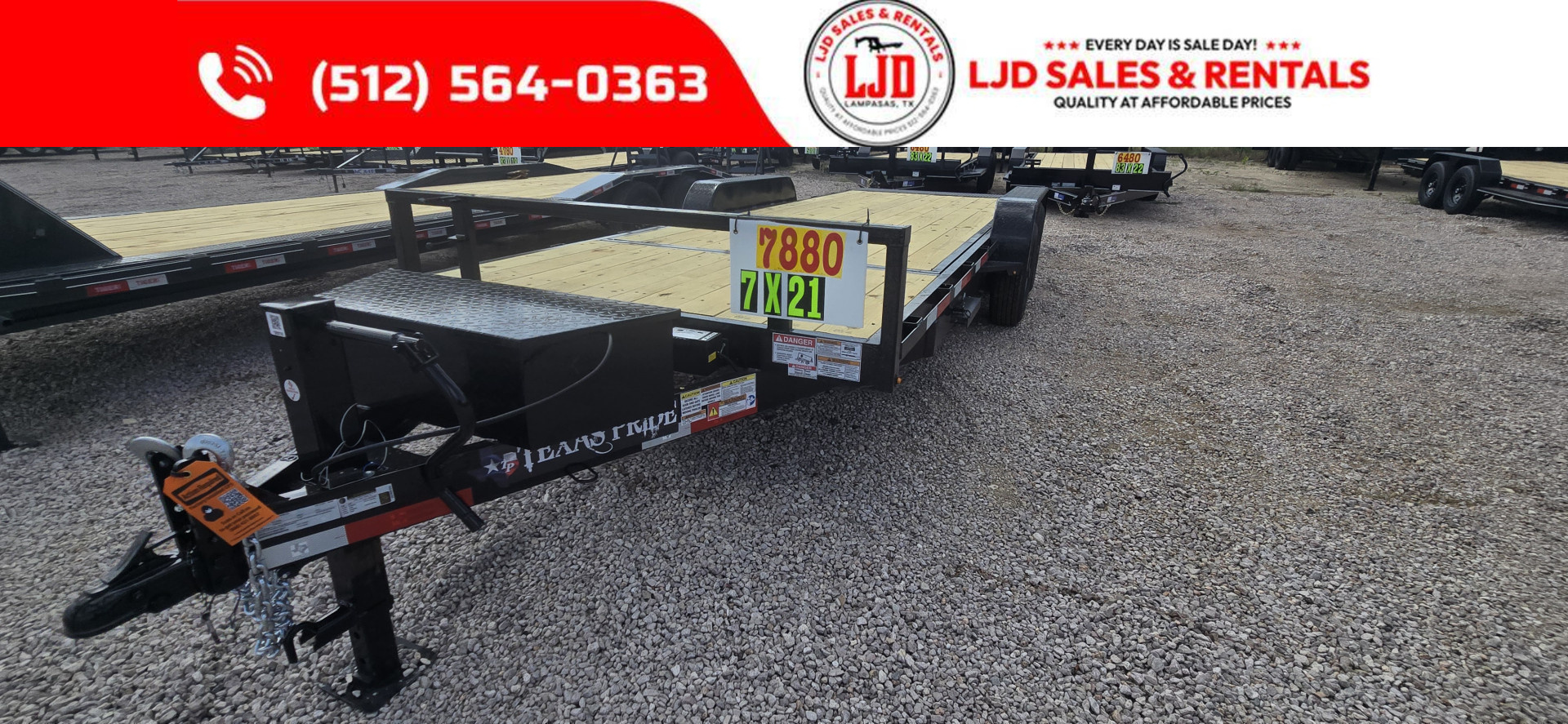 New 2025 Texas Pride - Lowboy Tilt Deck Trailer 102" x 21'