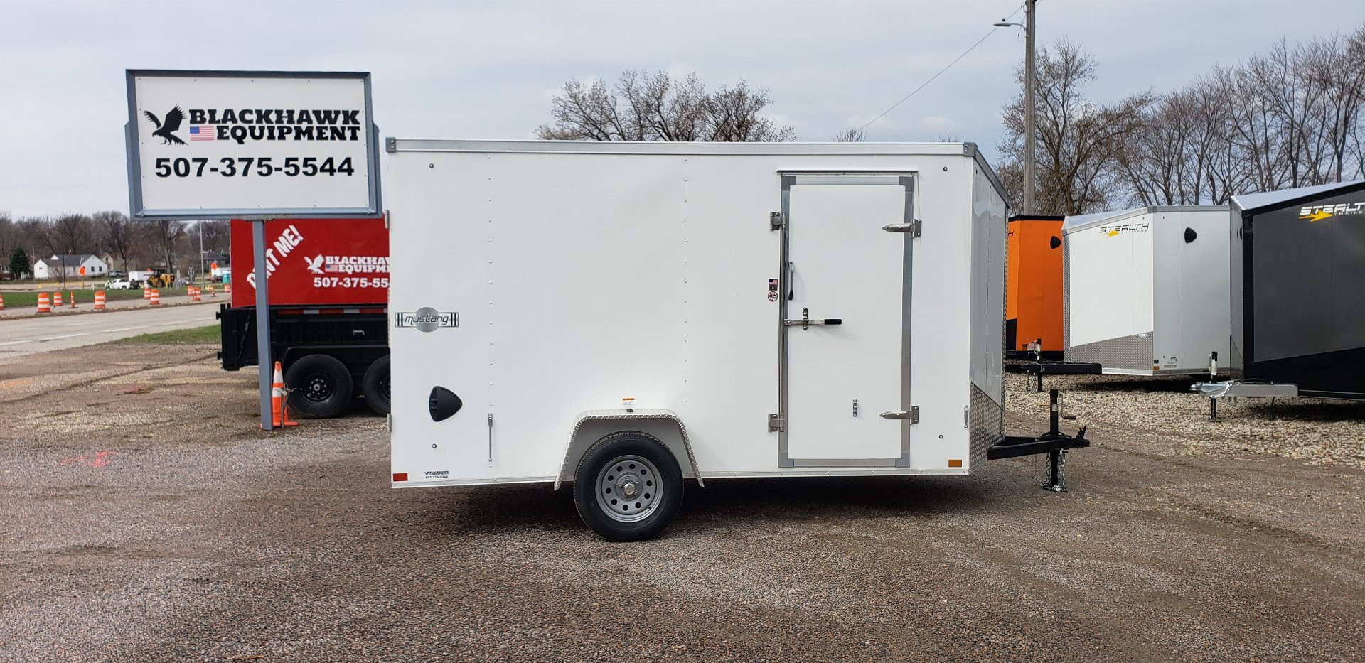 New 2025 Stealth 6x12 Mustang Steel Frame Cargo Enclosed Trailer Barn Door