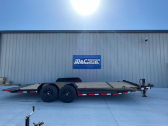 New 2025 TOP HAT 83X22 WOOD FLOOR TILT DECK EQUIPMENT/CAR HAULER, (2)7,000lb TANDEM AXLES, 14,000lb GVWR Equipment Trailer