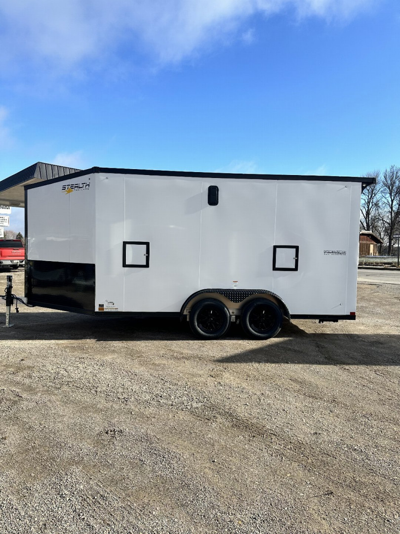 New 2025 Stealth Trailers 7.5x19 Predator Aluminum Snowmobile Trailer
