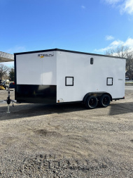 New 2025 Stealth Trailers 7.5x19 Predator Aluminum Snowmobile Trailer